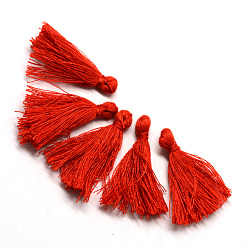 Crimson Handmade Polycotton(Polyester Cotton) Tassel Decorations, Pendant Decorations, Crimson, 29~35mm