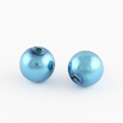 Bleu Ciel Foncé Perles rondes en plastique imitation abs, bleu profond du ciel, 12mm, trou: 2 mm, environ 550 pcs / 500 g