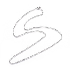 Stainless Steel Color Unisex 304 Stainless Steel Curb Chain/Twisted Chain Necklaces, with Lobster Claw Clasps, Stainless Steel Color, 23.4 inch(59.5cm)