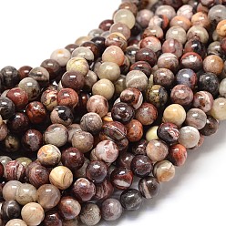 Crazy Agate Natural Maxico Crazy Agate Round Beads Strands, 8mm, Hole: 1mm, about 48pcs/strand, 15.3 inch