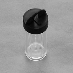 Прозрачный Пластиковые бисера контейнеры с черной крышкой, колонка, прозрачные, 2.4x5.6 см, емкость: 10 мл (0.34 жидких унций)