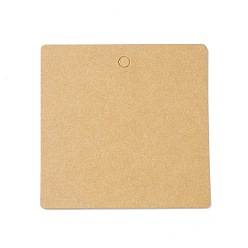 BurlyWood 100 etiquetas de regalo de papel kraft en blanco, plaza, burlywood, 6x6x0.05 cm, agujero: 4 mm
