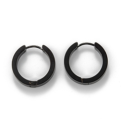 Electrophoresis Black 304 Stainless Steel Huggie Hoop Earrings, Hypoallergenic Earrings, Thick Hoop Earrings, Ring Shape, Electrophoresis Black, 20x4mm, Pin: 1mm