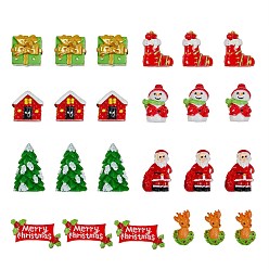 Couleur Mélangete Décorations d'affichage à la maison en plastique de Noël, formes mixtes, couleur mixte, 24 pcs / boîte