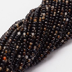 Natural Agate Natural Agate Beads Strands, Dyed & Heated, Round, 2mm, Hole: 0.5mm, about 190pcs/strand
