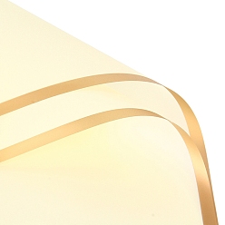 Vara de Oro Amarillo Claro 20 hojas de papel de regalo de plástico resistente al agua con borde dorado, plaza, decoración de papel de regalo de ramo de flores plegadas, amarillo vara de oro claro, 580x580 mm