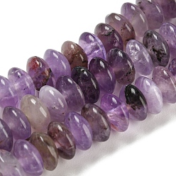Amethyst Natural Amethyst Beads Strands, Saucer Beads, Rondelle, 6.5x3mm, Hole: 1mm, about 118~119pcs/strand, 15.35 inch(39cm)
