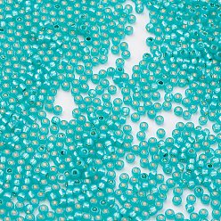 (2104) Silver Lined Milky Teal TOHO Round Seed Beads, Japanese Seed Beads, (2104) Silver Lined Milky Teal, 11/0, 2.2mm, Hole: 0.8mm, about 50000pcs/pound