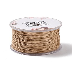 Peru Round Waxed Polyester Cord, Twisted Cord, Peru, 1mm, about 49.21 Yards(45m)/Roll