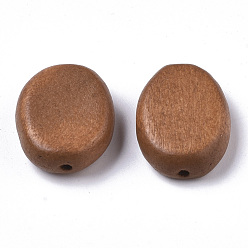 Pérou Perles de bois naturel peintes, ovale, Pérou, 18x14x5.5mm, Trou: 1.5mm