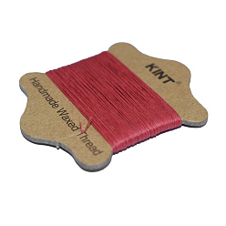 Rouge Indien Cordon en nylon ciré, rouge indien, 0.55mm, environ 21.87 yards (20m)/carte