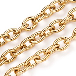 Oro Revestimiento iónico (ip) 304 cadenas portacables de acero inoxidable, sin soldar, con carrete, dorado, 8x6x1.5 mm, aproximadamente 32.8 pies (10 m) / rollo