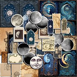 Mixed Color 38 Sheets Retro Moon Scrapbook Paper Pads, for DIY Album Scrapbook, Greeting Card, Background Paper, Mixed Color, 210x145mm