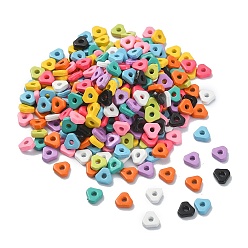 Mixed Color Spray Painted Alloy Beads, Triangle, Mixed Color, 4.5x5x1.5mm, Hole: 1.4mm