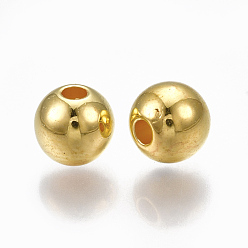 Золотой CCB пластиковые шарики, круглые, золотые, 5.5~6x5 мм, Отверстие : 1.8 мм , около 4280 шт / 500 г