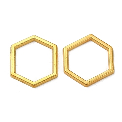 Golden Alloy Linking Rings, Hexagon, Golden, 12x14x1mm