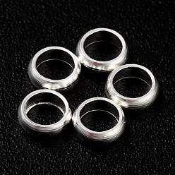 925 Sterling Silver Plated Rack Plating Brass Spacer Beads, Long-Lasting Plated, Flat Round, 925 Sterling Silver Plated, 3.2x1mm, Hole: 2.2mm