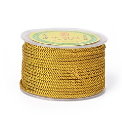 Золотистый Полиэстер милан шнур для изготовления ювелирных изделий DIY, золотые, 3 мм, около 27.34 ярдов (25 м) / рулон