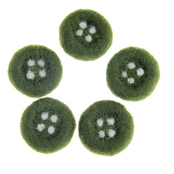 Dark Olive Green Flat Round Button Handmade Wool Felt Ornament Accessories, for DIY Children Hair Tie, Dark Olive Green, 30x30mm