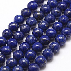 Lapislázuli Naturales lapis lazuli de hebras de cuentas, rondo, 8 mm, agujero: 1 mm, sobre 49 unidades / cadena, 15.5 pulgada (395 mm)