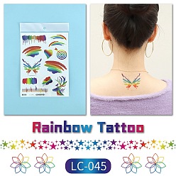 Mixed Patterns Rainbow Style Removable Temporary Water Proof Tattoos Paper Stickers, Mixed Patterns, 21x15cm