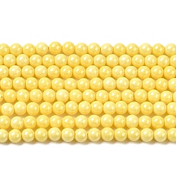 Jaune Brins de perles d'imitation de zircone cubique, ronde, jaune, 3mm, Trou: 0.7mm, Environ 114~117 pcs/chapelet, 14.80''~14.96'' (37.6~38 cm)