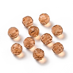 Sandy Brown Glass Imitation Austrian Crystal Beads, Faceted, Round, Sandy Brown, 10mm, Hole: 1mm