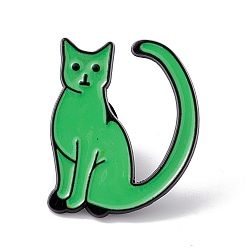 Letter D Pin de esmalte de letra inicial de gato, Broche de dibujos animados de aleación negra de electroforesis para ropa de mochila, letter.d, 29.5x24x2 mm, pin: 1.2 mm