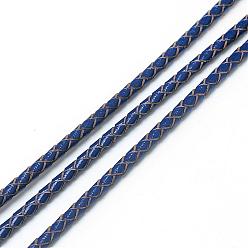 Royal Blue Leather Braided Cord, Royal Blue, 5mm, about 54.68 yards(50m)/bundle