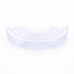 Clear Polypropylene(PP) Bead Storage Container, Half Round, Clear, 90x145x22mm, Hole: 10x21mm
