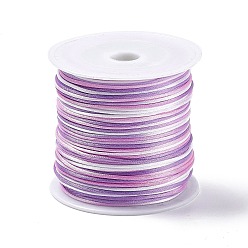 Medium Orchid Segment Dyed Nylon Thread Cord, Rattail Satin Cord, for DIY Jewelry Making, Chinese Knot, Medium Orchid, 1mm