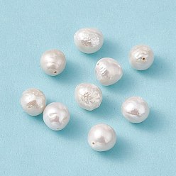 Color de la concha Perlas keshi naturales barrocas, oval, color de concha, 9.5~12.5x8.5~10 mm, agujero: 0.8 mm