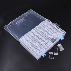 Clear Plastic Bead Containers, Flip Top Bead Storage, For Seed Beads Storage Box, with PP Plastic Packing Box, Rectangle, Clear, 112pcs containers/box, 50x27x12mm, Hole: 9x10mm