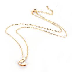 Golden 304 Stainless Steel Pendant Necklaces, with Cubic Zirconia, Swan, Golden, 17.9 inch(45.5cm), Pendant: 16x13x3.5mm