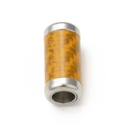 Gold 303 Stainless Steel Magnetic Clasps, Column, Stainless Steel Color, Gold, 21x10x10mm, Inner Diameter: 6mm and 7mm, Small Column: 9x7mm, Inner Diameter: 6mm