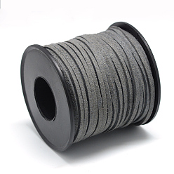 Темно-серый Замша Faux шнуры, искусственная замшевая кружева, темно-серый, 2.7x1.5 мм, около 27.34 ярдов (25 м) / рулон