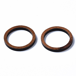Saddle Brown Walnut Wood Linking Rings, Ring, Saddle Brown, 24.5x3mm