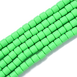 Средний Весенно-Зеленый Нити из полимерных глин, колонка, средний весенний зеленый, 5~7x6 мм, отверстие : 1.5~2 мм, около 61~69 шт / нитка, 15.74 дюйм