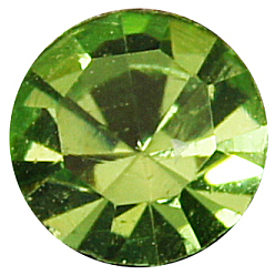 Peridot Brass Rhinestone Spacer Beads, Grade A, Rondelle, Gunmetal, Peridot, about 9mm in diameter, 4mm thick, hole: 4mm