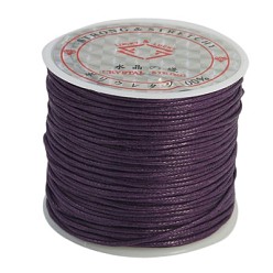 Purple Waxed Cotton Cord, Purple, 1mm, about 27.34 yards(25m)/roll