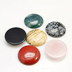 Mixed Stone Mixed Stone Cabochons, Half Round/Dome, 25x5~7mm