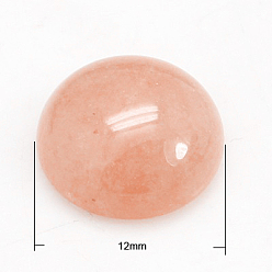 Watermelon Stone Glass Cherry Quartz Glass Cabochons, Half Round/Dome, 12x5mm