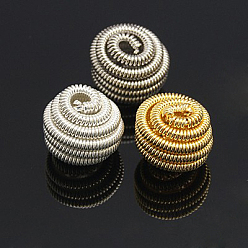 Couleur Mélangete Perles de printemps en laiton, Perles de bobine, plat rond, couleur mixte, 10x7mm, Trou: 2mm