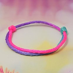 Coloré Bracelet faisant , avec du fil de nylon, colorées, diamètre réglable: 40~80 mm