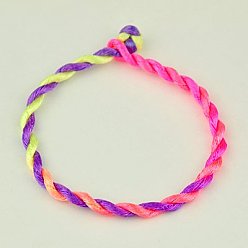 Разноцветный Изготовление браслетов из нейлонового атласного шнура, красочный, 190x3 мм