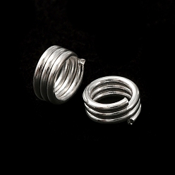 Посеребрённый Латунные разрезные кольца, без свинца и без кадмия, кольца с тройной петлей, 925 серебро покрытием, 21 датчик, 5x2.7 мм, внутренний диаметр: 3.5 мм