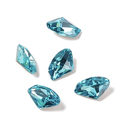 Cadet Blue Cubic Zirconia Cabochons, Pointed Back & Back Plated, Triangle, Cadet Blue, 9x14x4mm