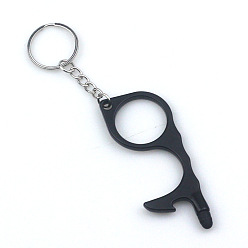 Black Alloy Bottle Openers, with Keychain, Multi-Function Beer Bottle Can Opener, Black, 80mm