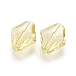 Jaune Verge D'or Imitations de perles de cristal autrichien, grade de aaa, facette, losange, jaune verge d'or clair, 14~14.5x12x5~7mm, Trou: 0.9~1mm