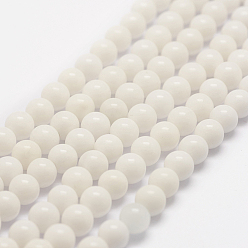 Jade Blanco Hilos de perlas de jade blanco natural, rondo, 7 mm, agujero: 1 mm, sobre 60~63 unidades / cadena, 15.7 pulgada (40 cm)